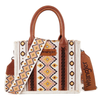 WG2202-8120SCF Wrangler Southwestern Pattern Dual Sided Print Tote Crossbody Bag - Coffee