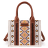 WG2202-8120SCF Wrangler Southwestern Pattern Dual Sided Print Tote Crossbody Bag - Coffee
