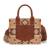 WG2209-8120S Wrangler Aztec Pattern Dual Sided Print- Tote Crossbody Bag - Light Brown