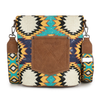 WG221-8360GN Wrangler Aztec Distressed Print Dual Sided Print Crossbody - Green