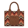WG2211-8120S Wrangler Southwestern Pattern Dual Sided Print Tote Crossbody Bag - Brown