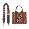 WG2213-8120SCF Wrangler Southwestern Pattern Dual Sided Print Tote Crossbody Bag - Coffee