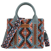 WG2213-8866SNY Wrangler Dual Sided Print Mini Tote Crossbody Purse - Navy Southwest
