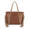 WG233-2009 Wrangler Aztec Embroidered Tote Crossbody Bag - Light Brown