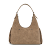 WG265-3027KH Wrangler Fringe Floral Tooled Hobo Bag - Khaki