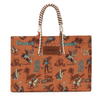 WG284D-8119 Wrangler Cowboy Dual Sided Print Canvas Wide Tote - Brown