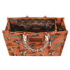 WG284D-8119 Wrangler Cowboy Dual Sided Print Canvas Wide Tote - Brown