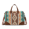 WG313-5110BR Wrangler Sherpa Aztec Canvas Duffle Bag - Brown
