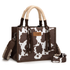 WG386-8120SCF Wrangler Cow Print Tote / Crossbody Purse - Coffee