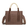 WG386-8120SLCF Wrangler Cow Print Tote / Crossbody Purse - Light Coffee