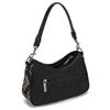 WG435-8182BK Wrangler Aztec Studded Denim Shoulder Bag with Mini Pouch - Black