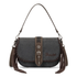 WG454-2003BK Wrangler Braided Tassel Saddle Crossbody Bag - Black
