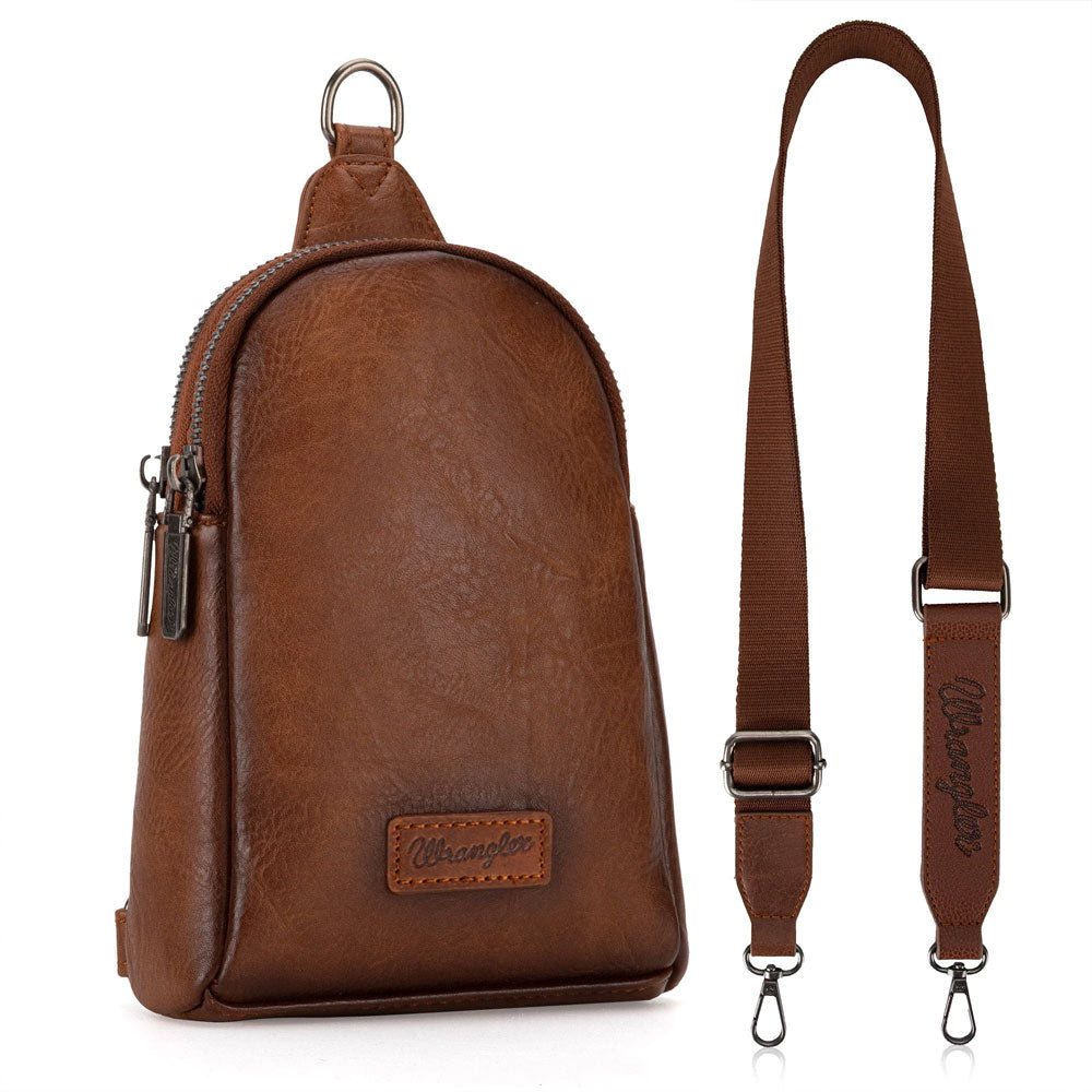 WG87-210A Wrangler Sling Bag Crossbody - Brown