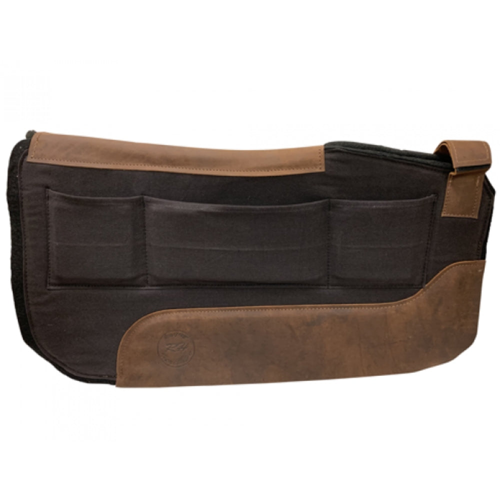 WSP2000-BLCK RHC Equestrian All Wool Western Saddle Pad with Shims - Black