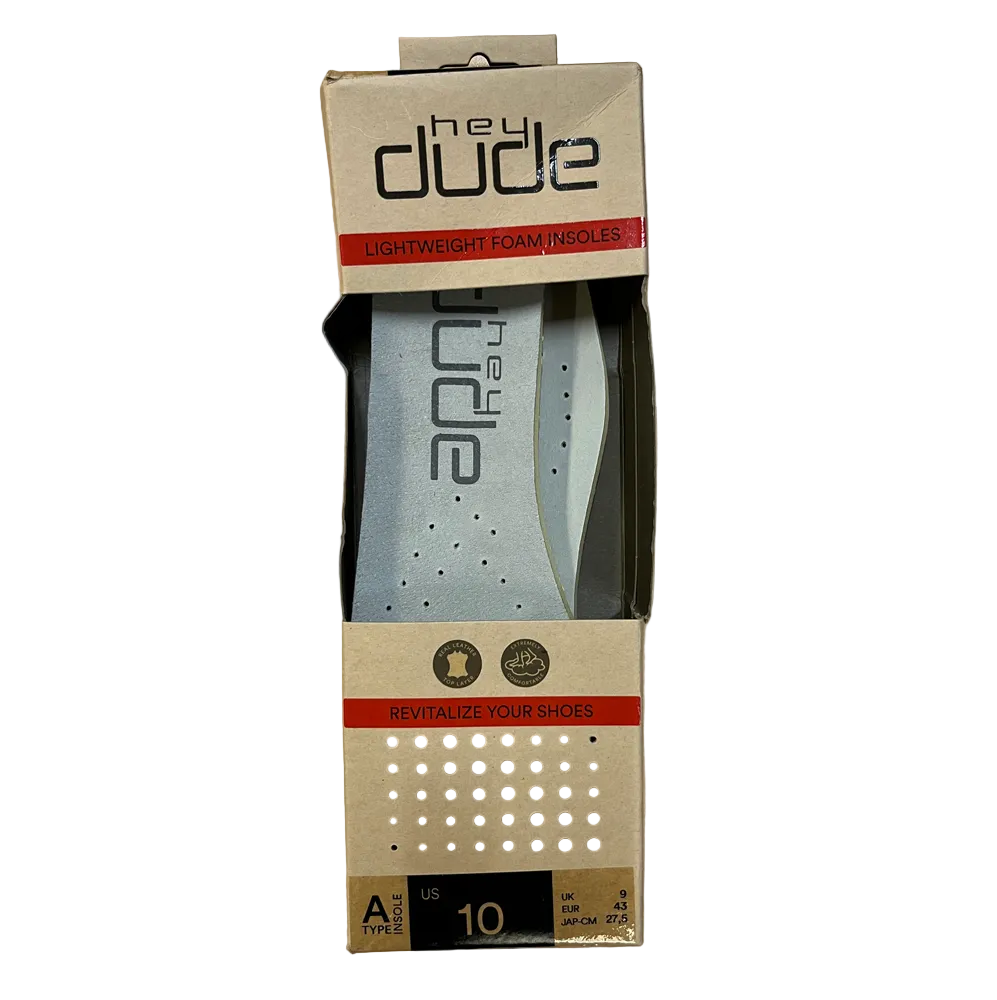 Hey Dude Lightweight Foam Insoles For Men's Wally Shoes