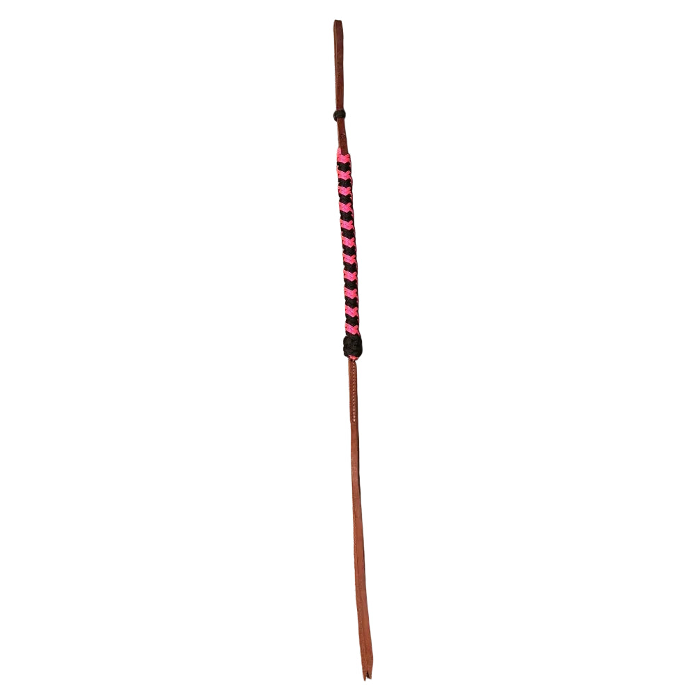 Beagley Braiding Co Leather Quirt with Nylon Braid