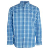 112324795 Wrangler Men's Relaxed Fit Button Down Long Sleeve Shirt- Blue Plaid