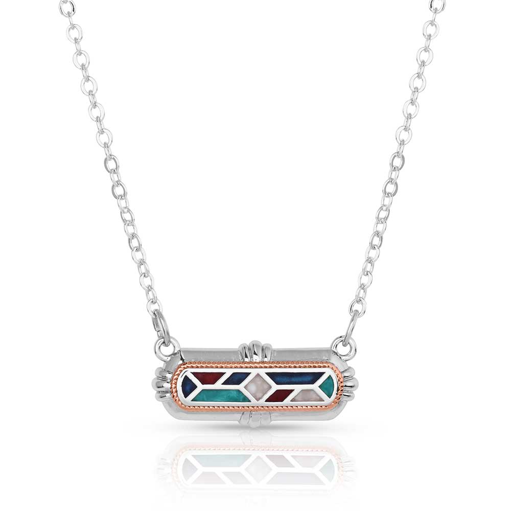 NC5689 Montana Silversmiths Western Mosaic Bar Necklace