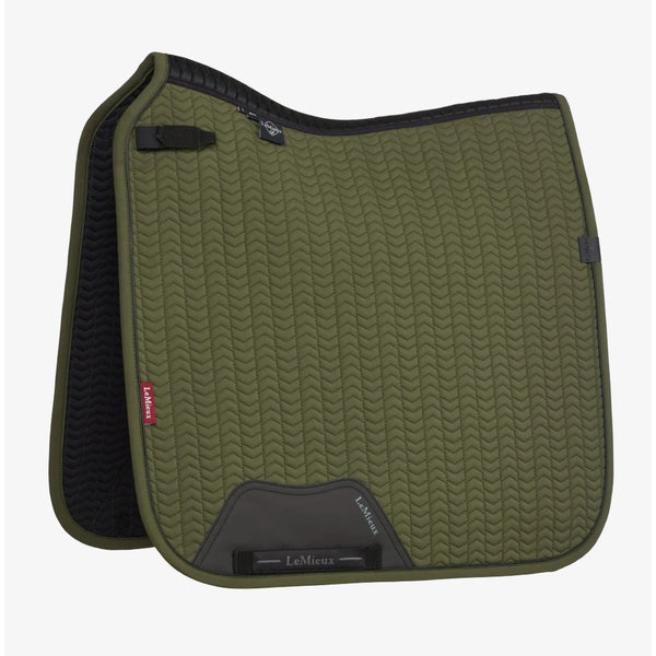 IT07970 LeMieux Essence Dressage Square English Saddle Pad - Pine Green
