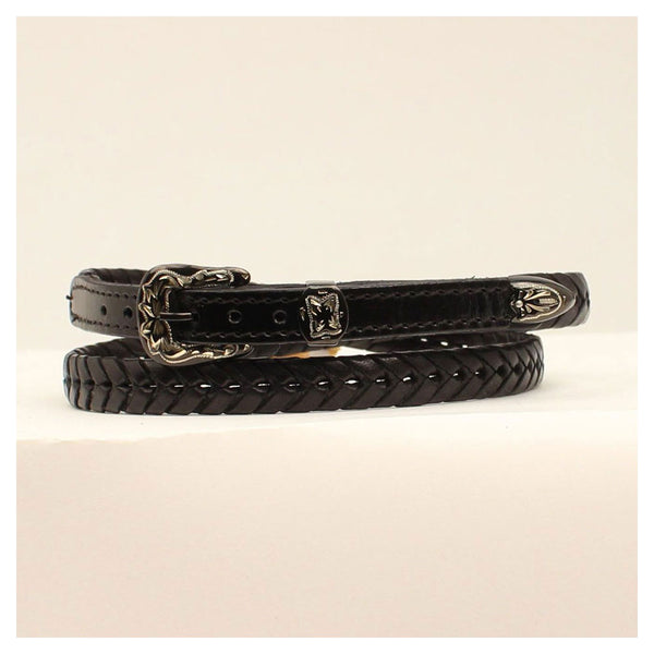 0201601 Twister Black Hatband 3/8 Inch Laced with Smooth Tabs