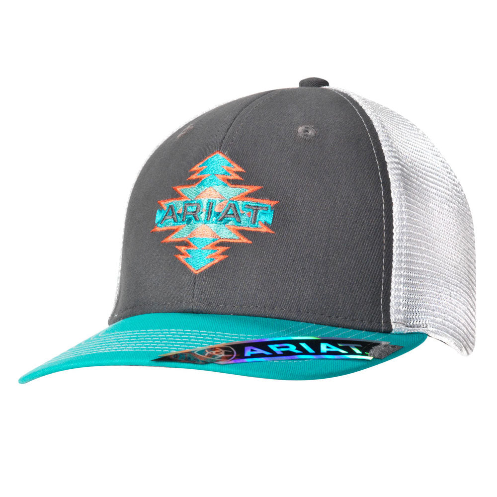 1511206 Ariat Ladies Aztec Logo Grey Ball Cap