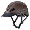 04-318 Troxel Dakota Lightweight Riding Helmet - Brown with Turquoise Paisley