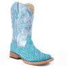 09-018-1901-0027 Roper Children's Floral Bling Square Toe Cowboy Boots