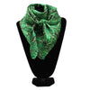 0906028 M&F Silk Green & Black Cactus Print Wild Rag