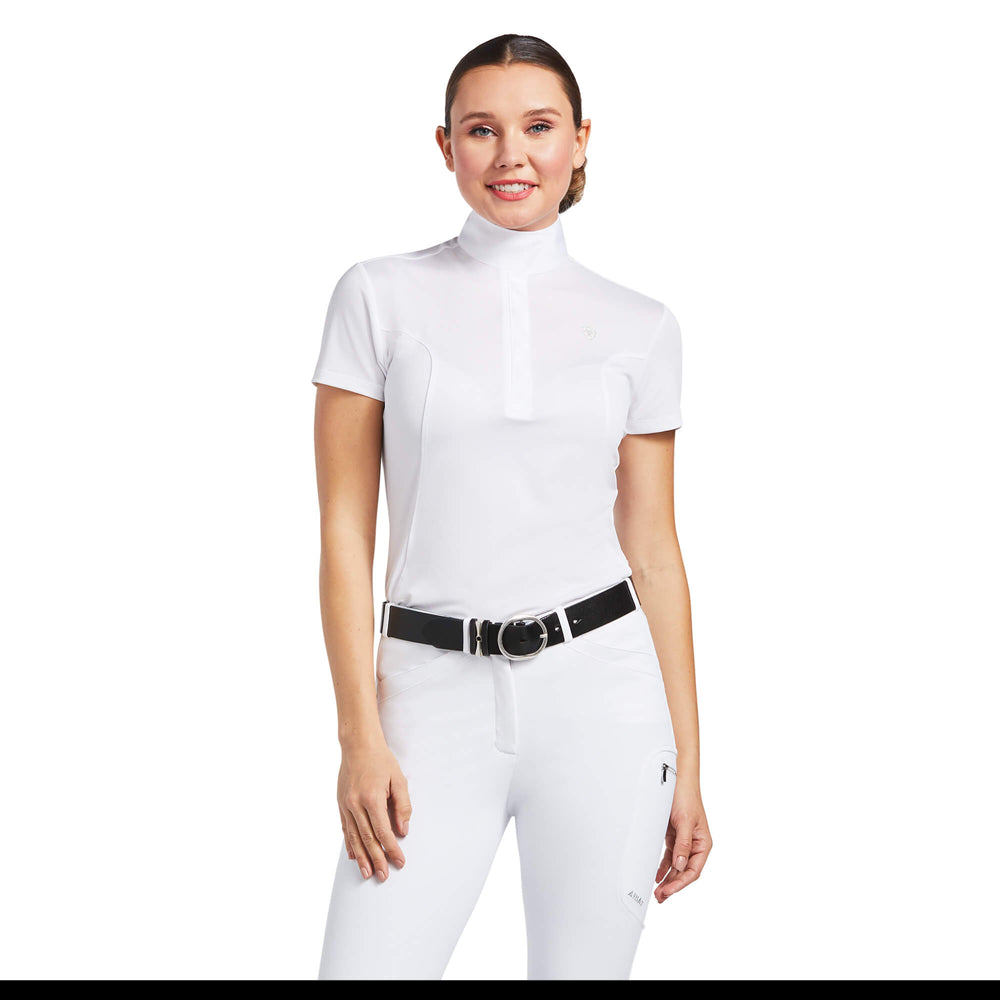 10008992 Ariat Women's Aptos Short Sleeve Show Shirt - White