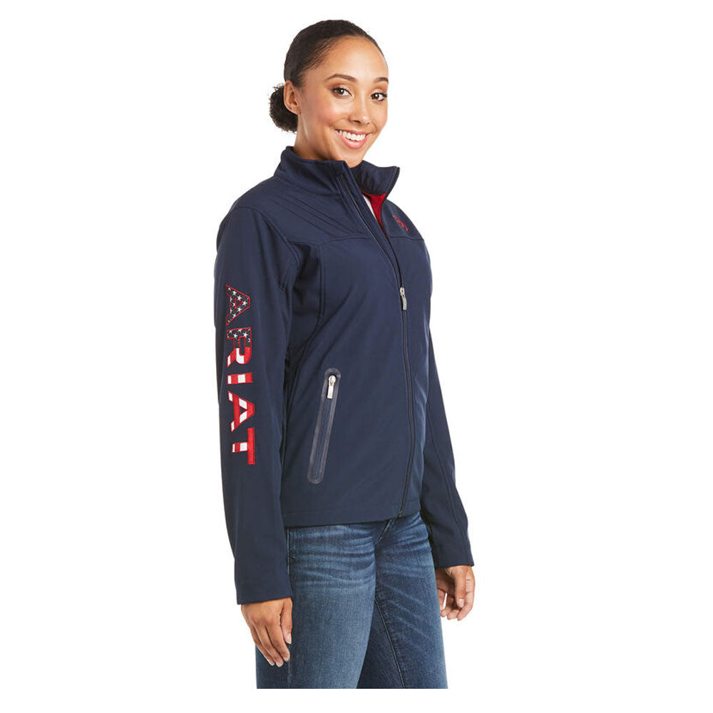 10028257 Ariat Women's Softshell Team Jacket - Navy USA
