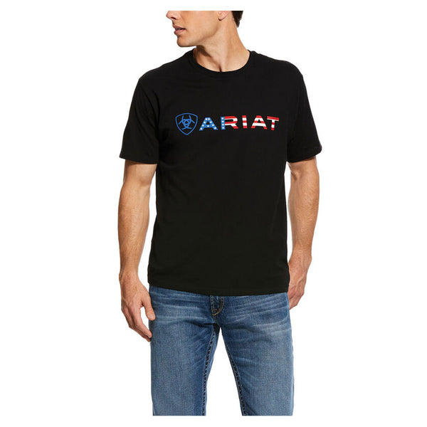 10031731 Ariat Men's USA Woodmark Short sleeve T-Shirt- Black