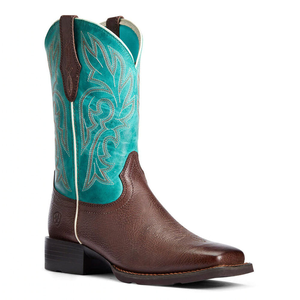 10033870 Ariat Ladies Turquoise & Dark Cottage Cattle Drive Western Cowboy Boots