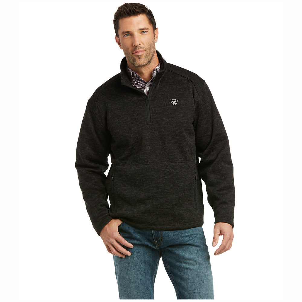 10035302 Ariat Men's Caldwell 1/4 Zip Sweater in Charcoal