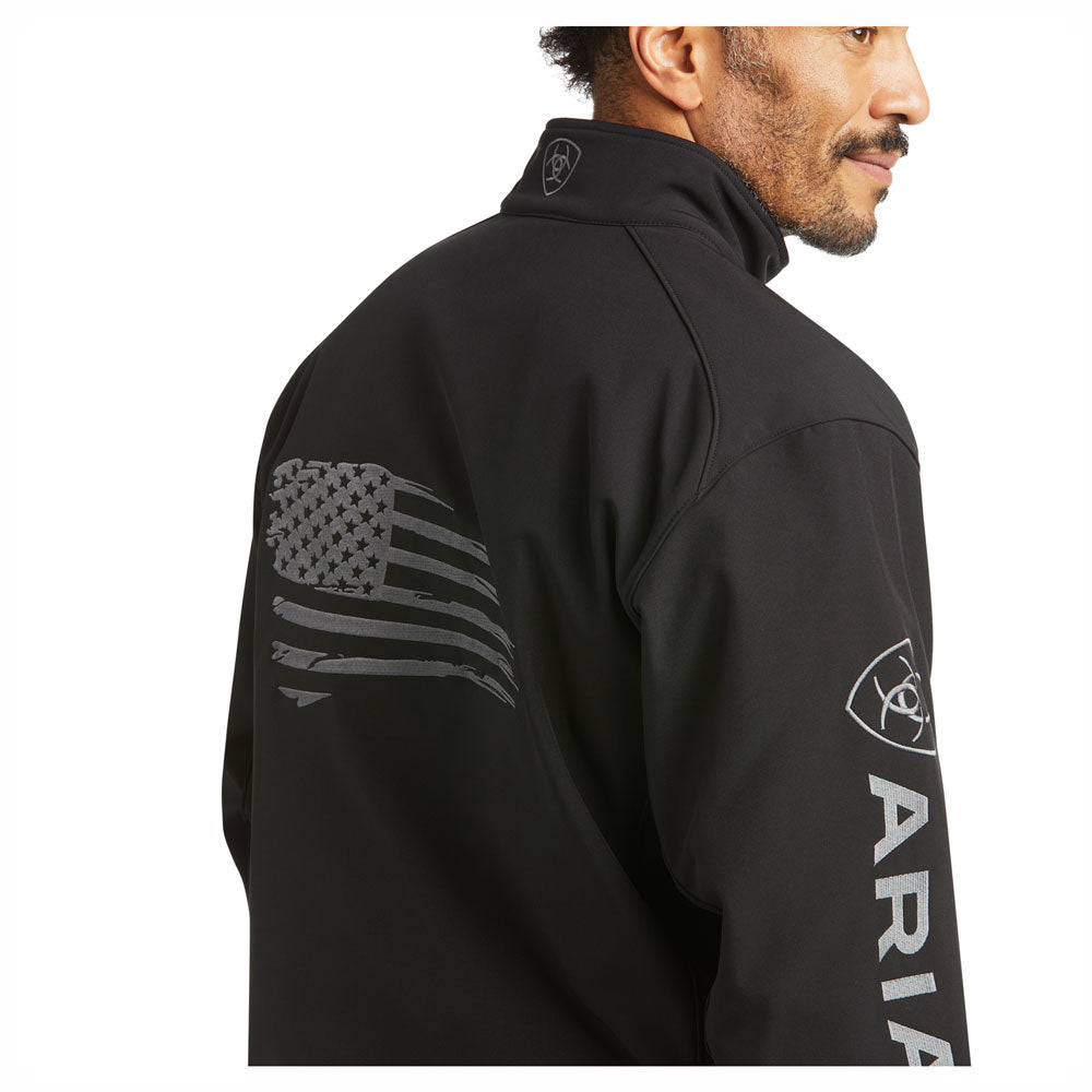 10037439 Ariat Men's Logo 2.0 Patriot Softshell Carry Conceal Jacket - Black