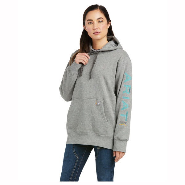 10037619 Ariat Woman's Rebar Graphic Hoodie Sweatshirt - Heather Grey
