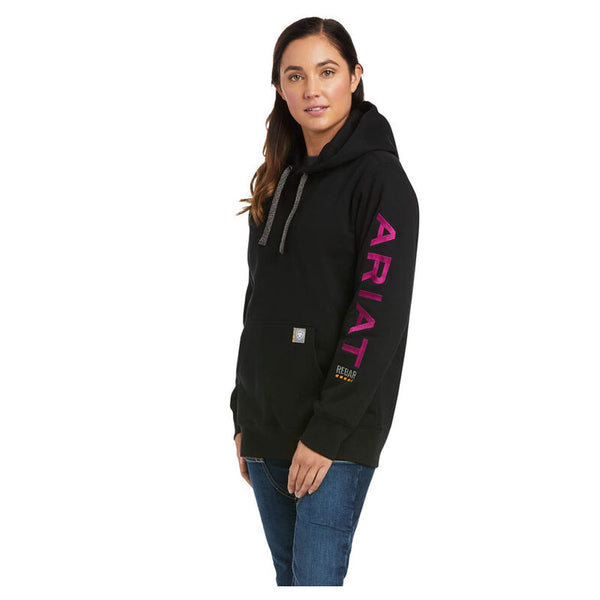 10037620 Ariat Women's Rebar Graphic Hoodie Sweatshirt - Black / Purple