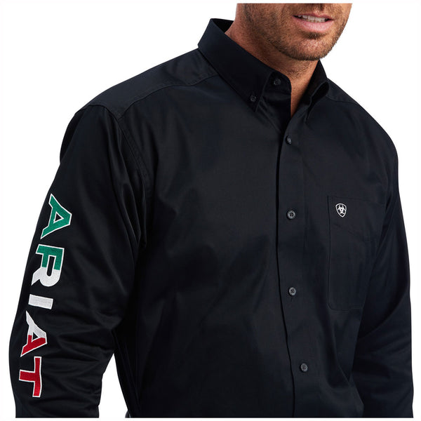 10038500 Ariat Men's Long Sleeve Team Logo Twill Button Western Shirt - Mexico