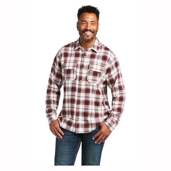 10039279 Ariat Men's Hayne Retro Fit Long Sleeve Snap Western Shirt - Vanilla Ice