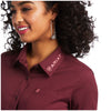 10039458 Ariat Women's Team Kirby Long Sleeve Stretch Shirt - Zinfandel