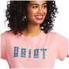 10039529 Ariat Women's Real Kinship Short Sleeve Tee - Peach Blossom
