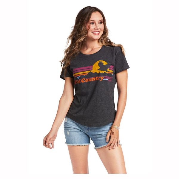 10039970 Ariat Women's Wild Country T-Shirt - Charcoal Heather