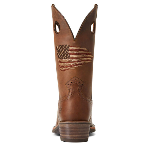 10040348 Ariat Men's Sierra Roughstock Patriot Western Boot Distressed Brown
