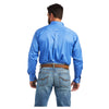 10040699 Ariat Men's Classic Team Logo Twill Long Sleeve Button Down Shirt - Reykjavik Blue / Ginger Bread