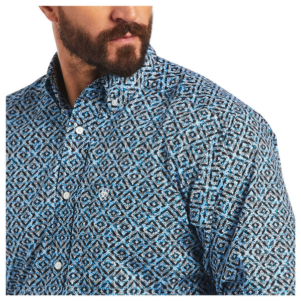 10040768 Ariat Men's Miguel Classic Long Sleeve Western Button Shirt - Brilliant Blue