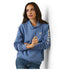 10040814 Ariat Women's Logo Hoodie - Blue Heather