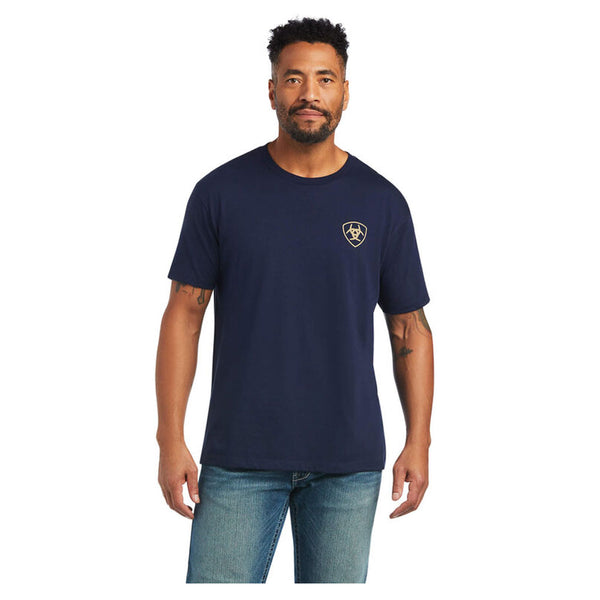 10040877 Ariat Men's Monument Sunset Short Sleeve T-Shirt - Midnight Navy