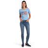 10040962 Ariat Women's Paisley Flag Short Sleeve T-Shirt - Heather Blue