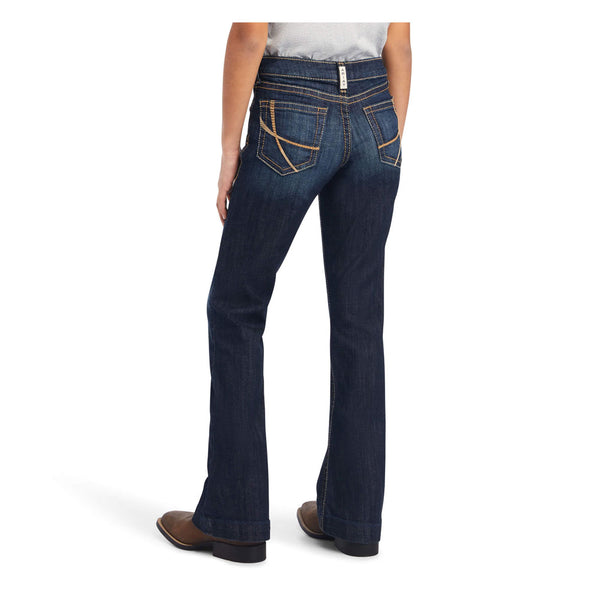 10041104 Ariat Girl's REAL Maggie Trouser Wide Leg Jean - Nightshade