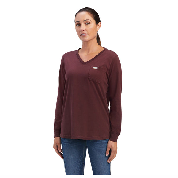 10041515 Ariat Women's Rebar Cotton Strong Southwest Graphic Long Sleeve T-Shirt - Decadent Chocolate