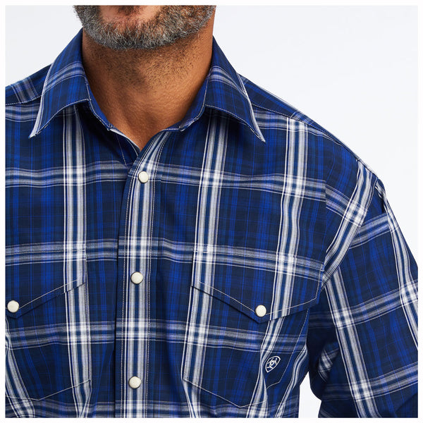 10041757 Ariat Men's Pro Burke Classic Long Sleeve Snap Western Shirt - Sapphire